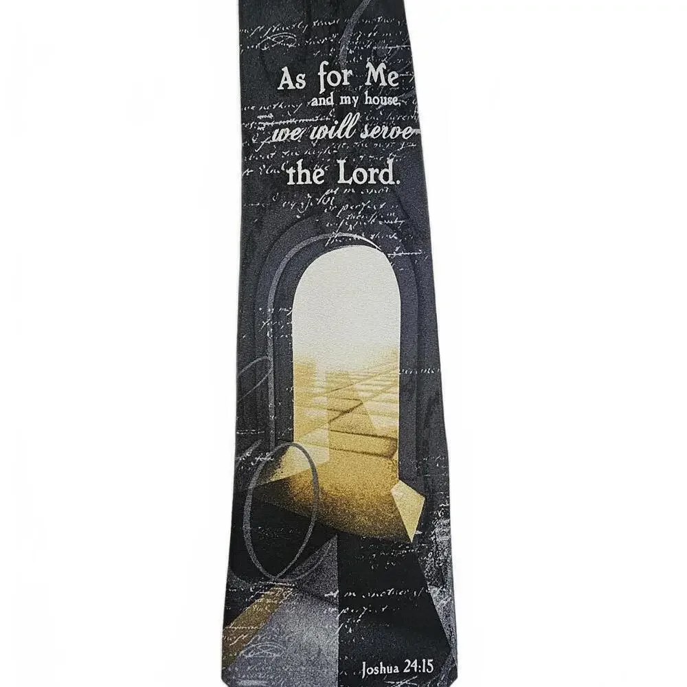 Men's Larson Black Tie with Inspirational Quote